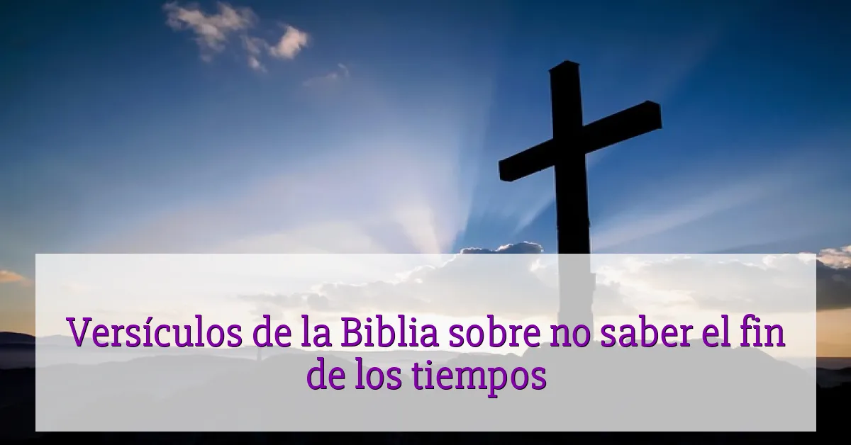 Versículos de la Biblia sobre no saber el fin de los tiempos