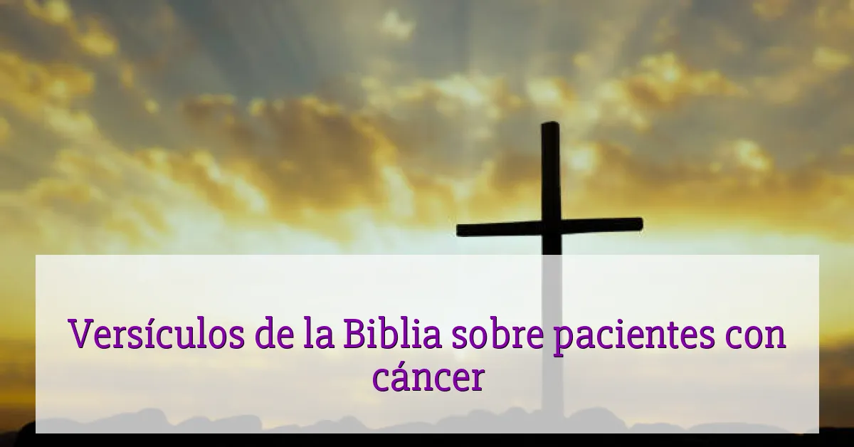 Versículos de la Biblia sobre pacientes con cáncer