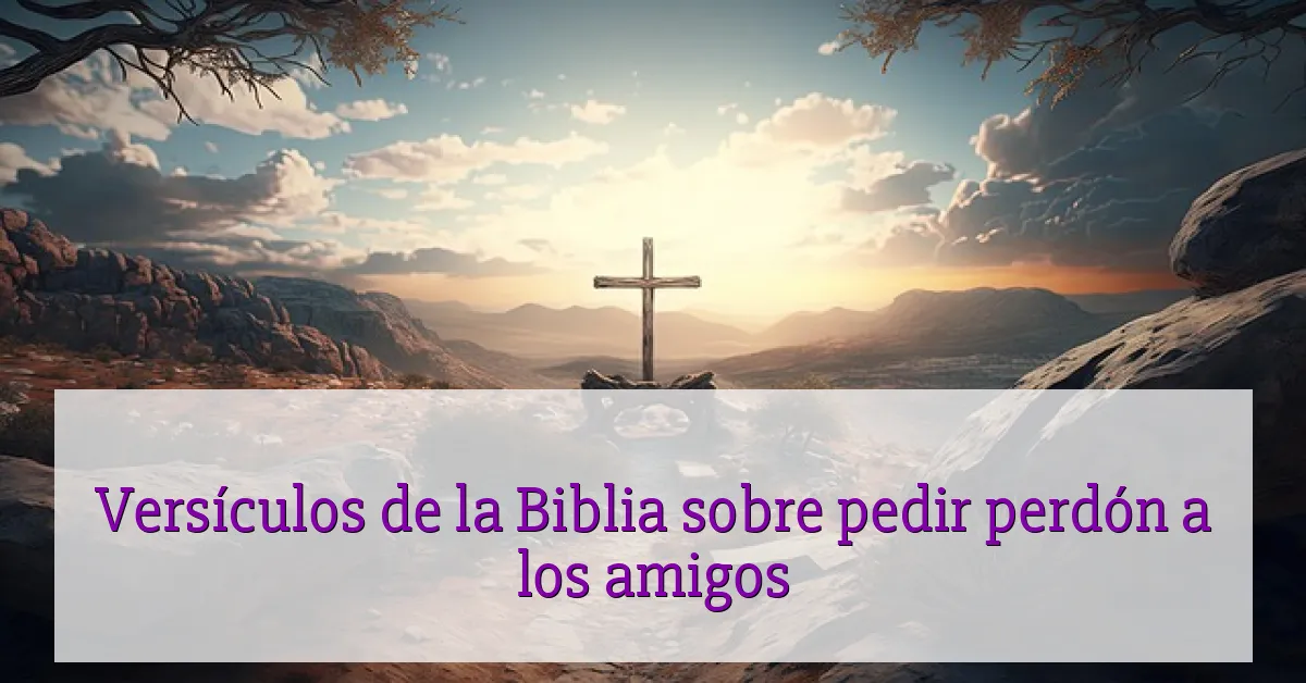 Versículos de la Biblia sobre pedir perdón a los amigos