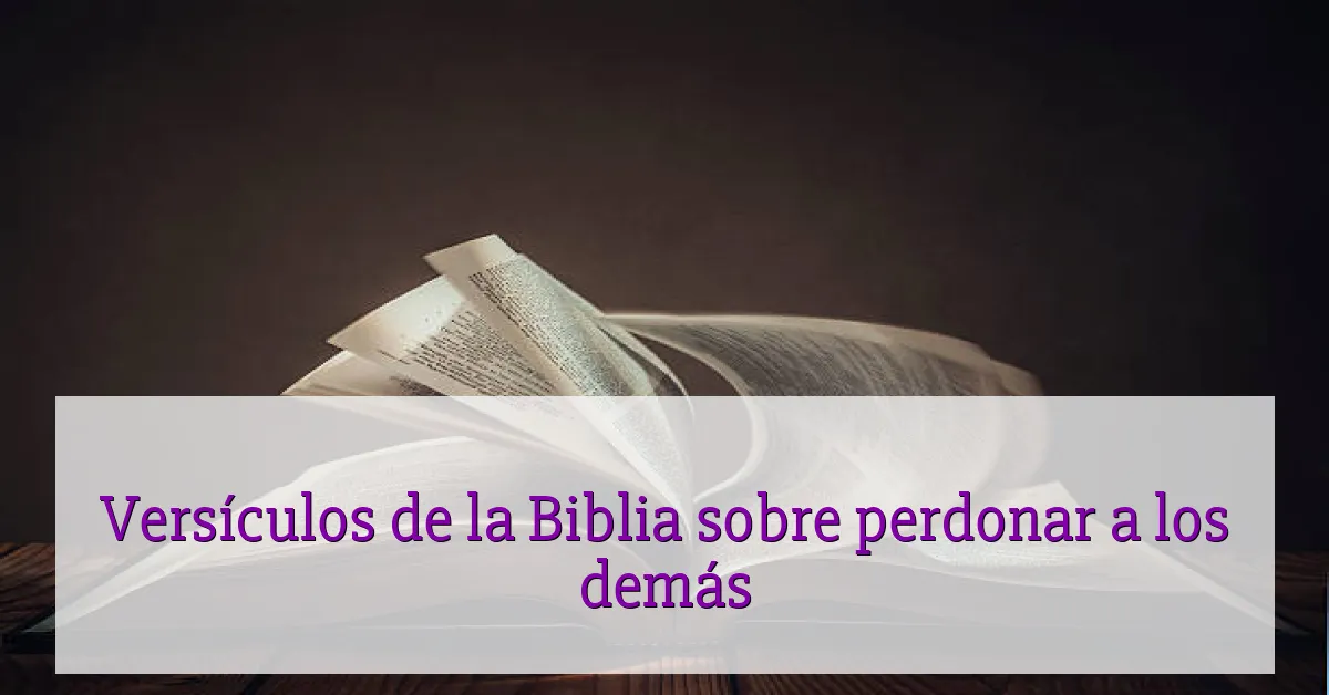 Versículos de la Biblia sobre perdonar a los demás