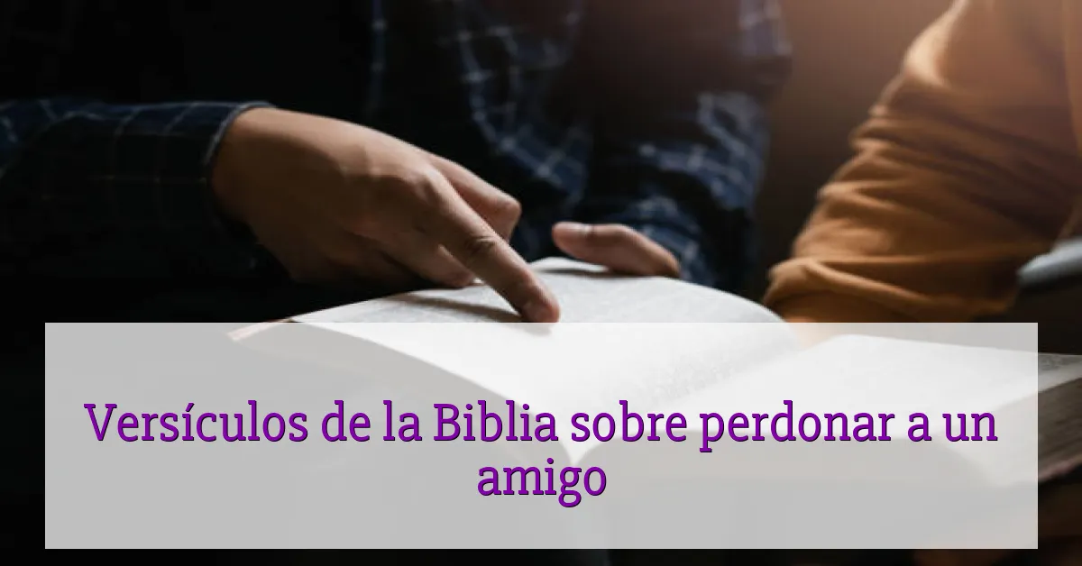 Versículos de la Biblia sobre perdonar a un amigo
