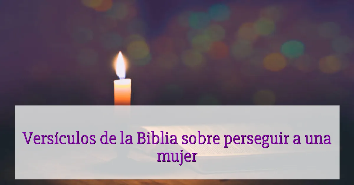 Versículos de la Biblia sobre perseguir a una mujer