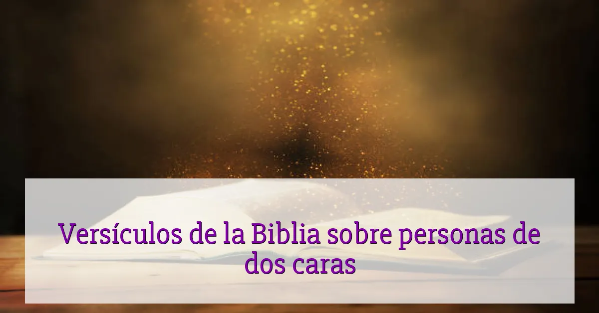 Versículos de la Biblia sobre personas de dos caras