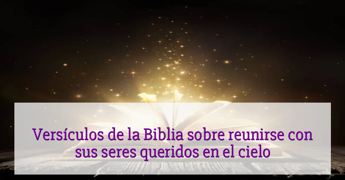 Versículos de la Biblia sobre reunirse con sus seres queridos en el cielo