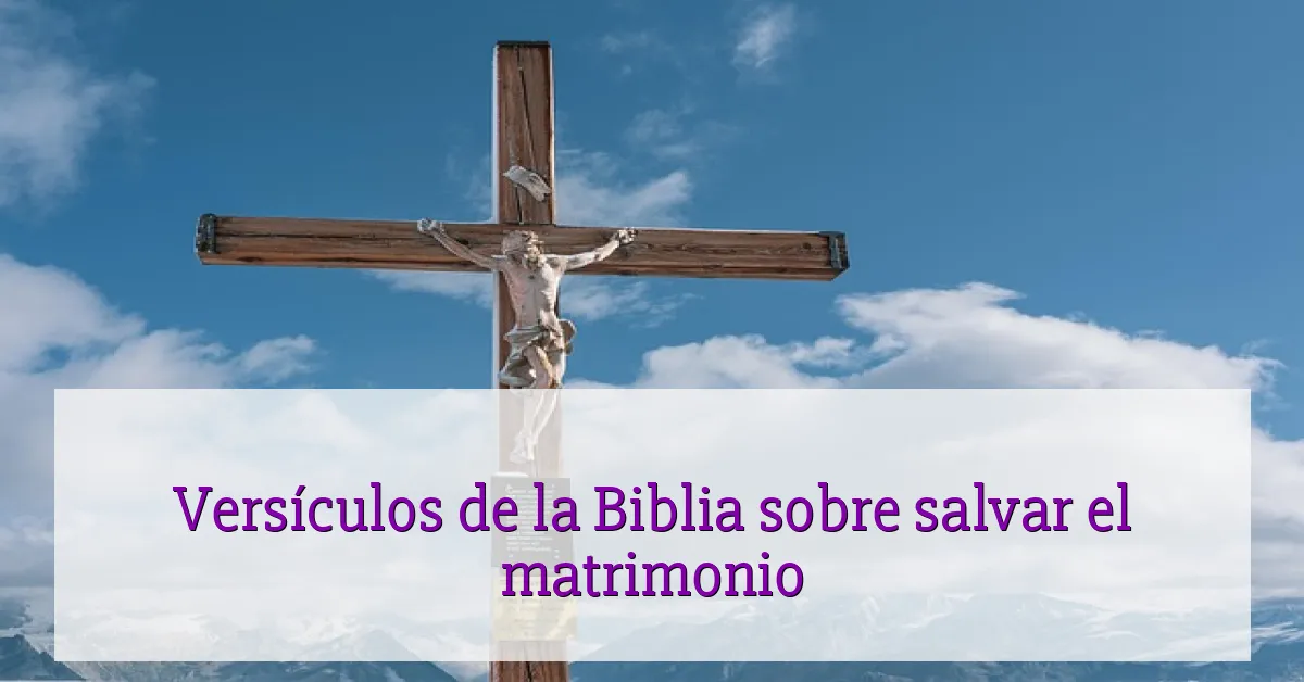 Versículos de la Biblia sobre salvar el matrimonio