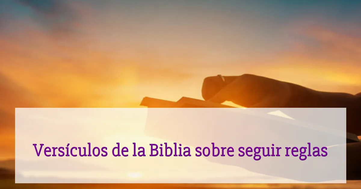 Versículos de la Biblia sobre seguir reglas