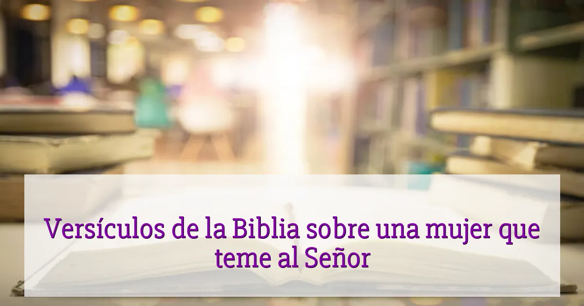 Versículos de la Biblia sobre una mujer que teme al Señor