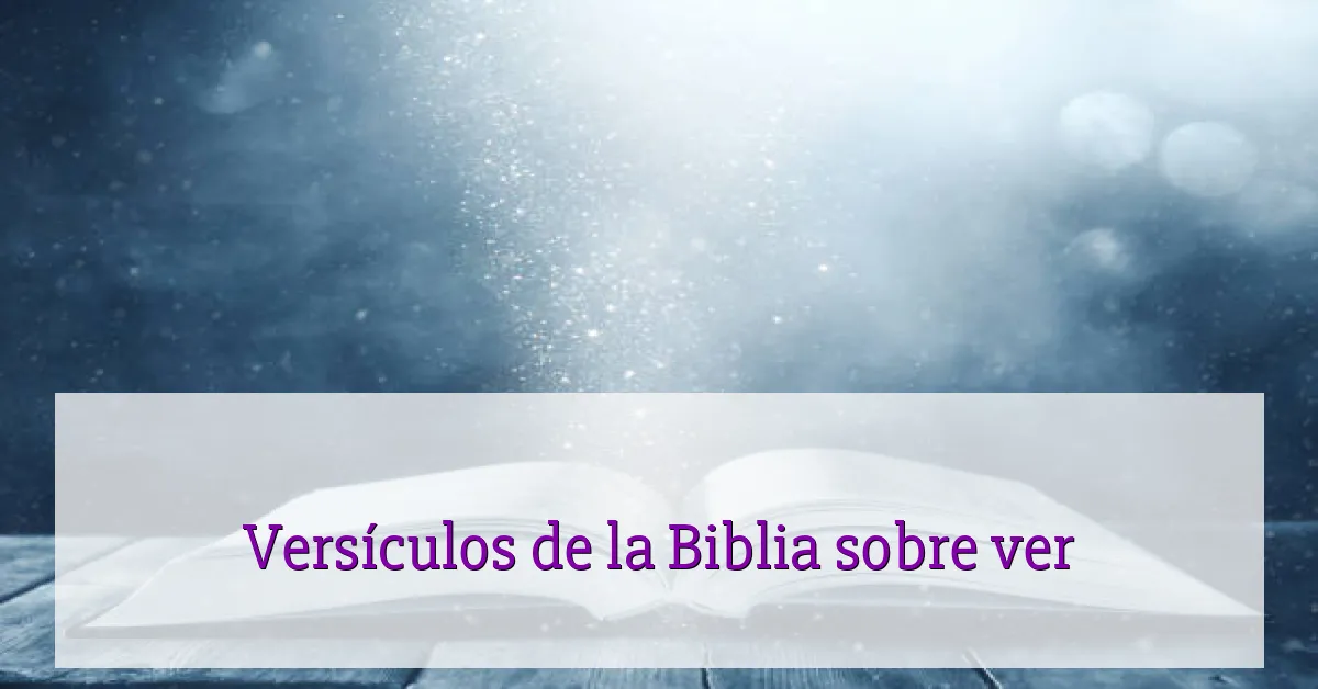 Versículos de la Biblia sobre ver