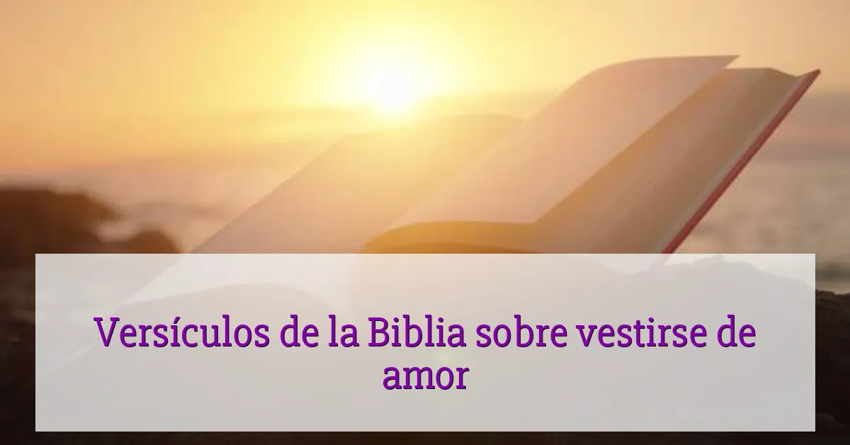 Versículos de la Biblia sobre vestirse de amor