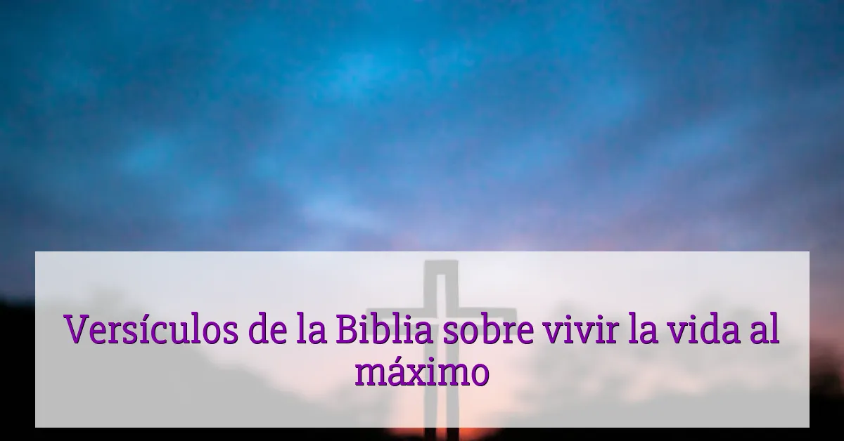 Versículos de la Biblia sobre vivir la vida al máximo